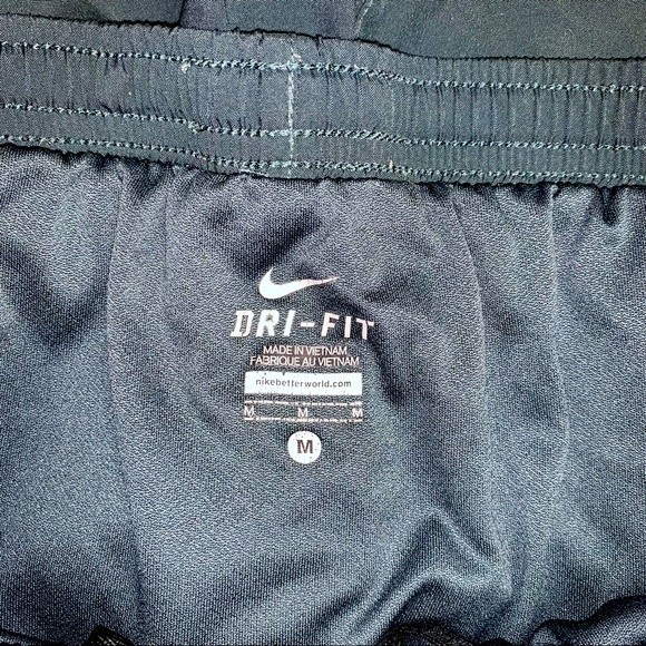 Nike Dry Fit Running Athletic Exercise Short Black Blue Accent Track Marathon - Picture 4 of 5